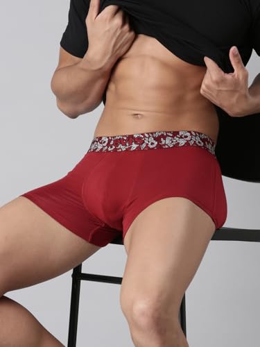 Image of Levi's GZ004 Trunk for Men | Supima Modal Lycra Blend | Breathable Men's Underwear | 4-Way Stretch | Anti-Roll No-Dig Floral Waistband | Extra Supportive Gusset | Stay Retention | Pack of 1