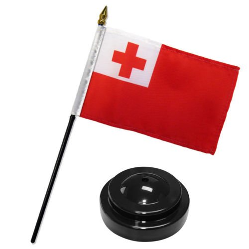 Trade Winds Jamaica 4x6 Inch Desk Flag Set – Miniature Jamaican Flag On Black Base