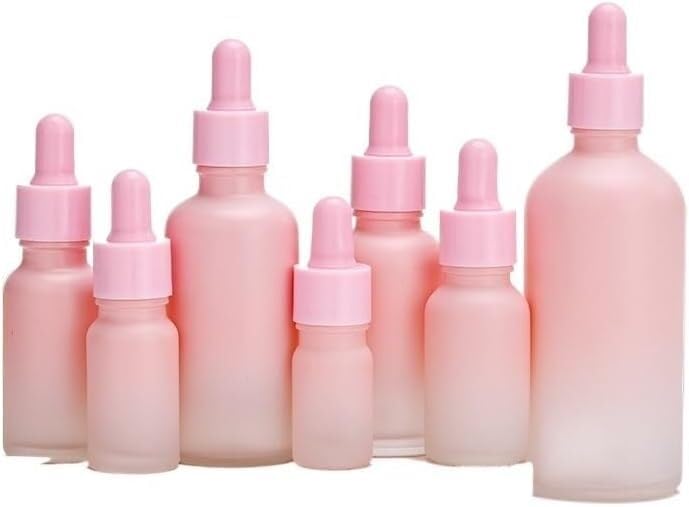 Mini Bottiglie Di Profumo Da Viaggio, Atomizzatore Di Profumo 2 Pezzi / 8 Pezzi Bottiglia Di Gel A Goccia Di Vetro Rosa Graduale Riempita Di Prodotto Essenziale Contenitore Di Imballaggio Portatile Ri