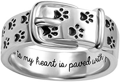 AILIN Dog Paw Rings For Women In 925 Sterling Silver Personalized Name And Inside Engraving Memorial Jewelry Gifts For Women Men Pet Lovers