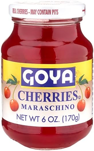 GOYA Cherries MARASCHINO 170g | NET WT 6oz | PACK OF 1 | Cherry For Old-Fashioned Cocktails | Cherries in a Natural Syrup.