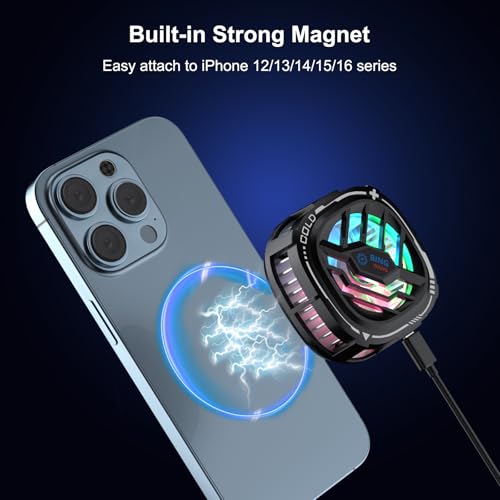 Image of MOBILIFE Mobile Cooler, 15W Magnetic Cooling Fan for Gaming Phones, Instant Cooling with Semiconductor Technology for iPhone & Android