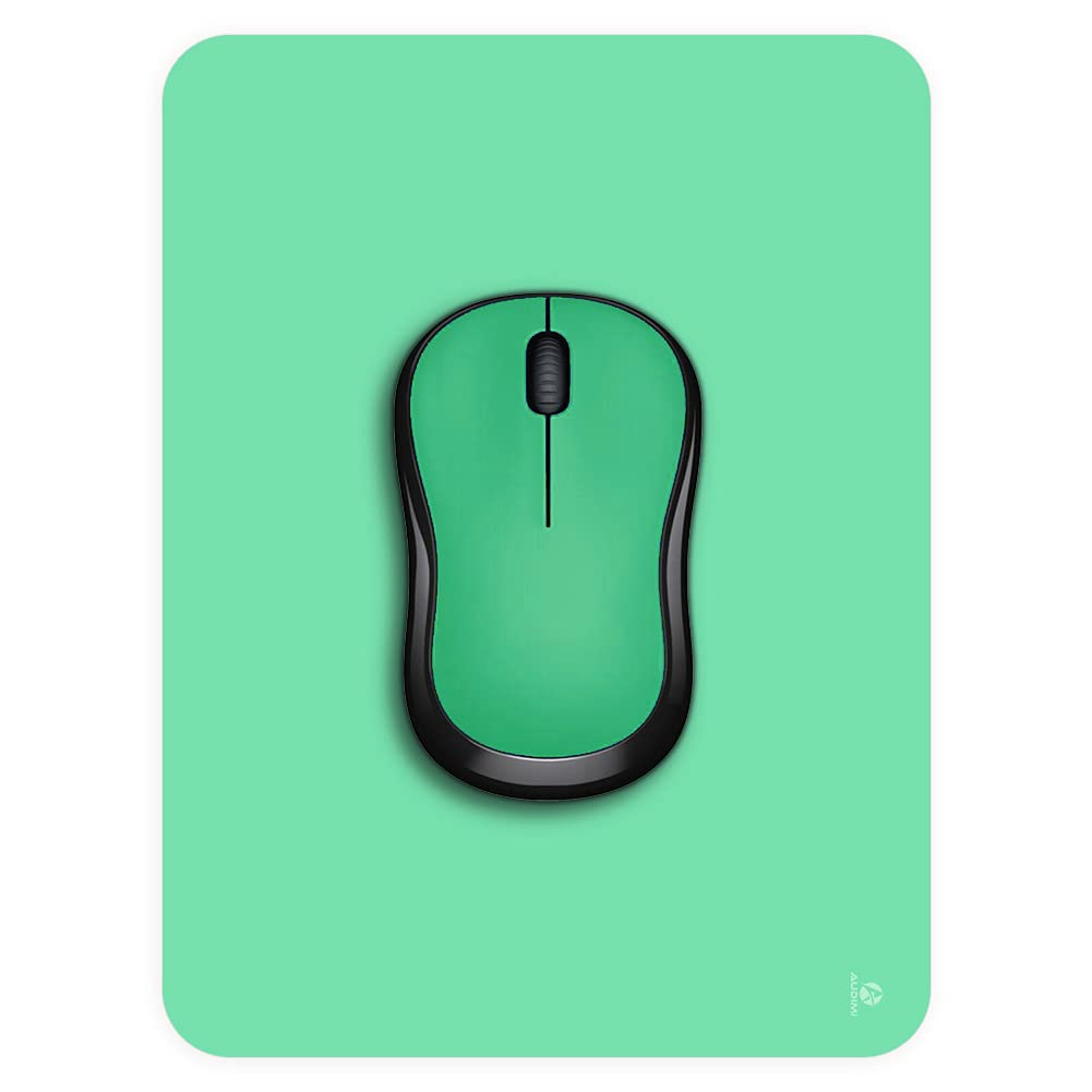 Audimi Small Mouse Pad 6 x 8 Inch, Mini Mouse Pad Thick for Laptop Wireless Mouse Home Office Travel, Portable & Washable (Green)
