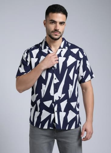 Image of GLORYBOYZ Men's Half Sleeves Abstract Printed Casual Shirt S-2XL