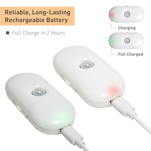 LIBERATECH Rechargeable Motion Sensor Night Light, 2-Color White & Warm Toilet Light with Auto/On Mode, Magnetic & Adhesive Installation for Bathroom, Bedroom, Hallway (2 Pack) - image 7