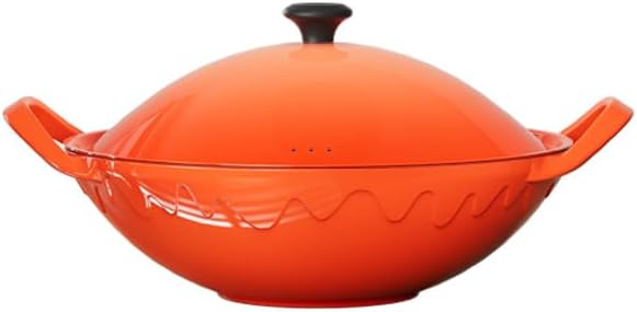 Amercook Enamel Pot, Non-Coated Non-Stick Home Cooking Pot, Stew and Soup Pot, Honey Orange 12.6 Inch, Suitable for Gas Stoves and Induction Cookers