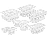  Euroshoppingonline Vasca contenitore vaschetta per alimenti in policarbonato trasparente espositore da banco box gastronomia bancone pizzeria ristoranti (Coperchio 1/6)