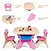 Costzon Kids Table and Chair Set, 3 Piece Activity Table w/Detachable Toy Storage Bins & 2 Chairs for Children Reading Art Craft, Strong Bearing Capacity, Lightweight, Toddler Table & Chair Set, Pink