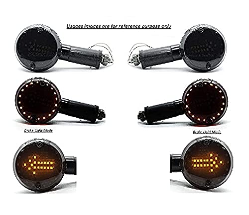 Grizzly Bike Aero Style LED SMD Turn Indicators With Brake Light Feature For Hero HF Deluxe (Pack of 2)