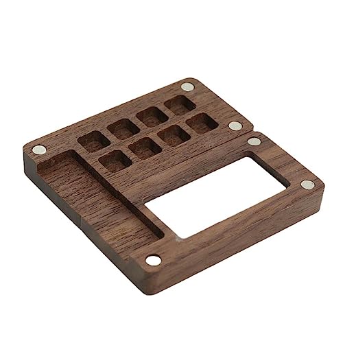 ポータブル木製水彩ペイントボックス カラーミキシングパレットボックス 空のスケッチブックパレット ミニブラックペイントパレットボックス トラベルペイントトレイ 絵画用品 画家へのギフト