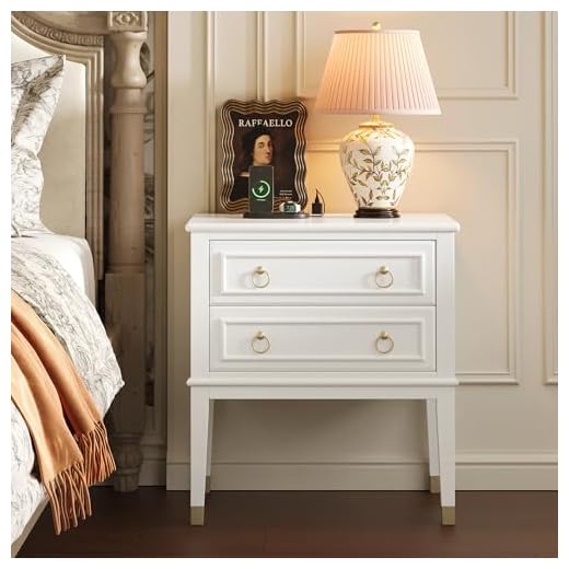 Stylish 27.6" Tall Nightstand with Charging Station
