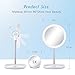 GLIME Lighted Makeup Mirror,LED Mirror Lights,Vanity Makeup Mirror with 5X Magnifying Glass 3 Color Mode Touch Controls Natural White Daylight Rechargeable,for Indoor,Room,Gift,Festival