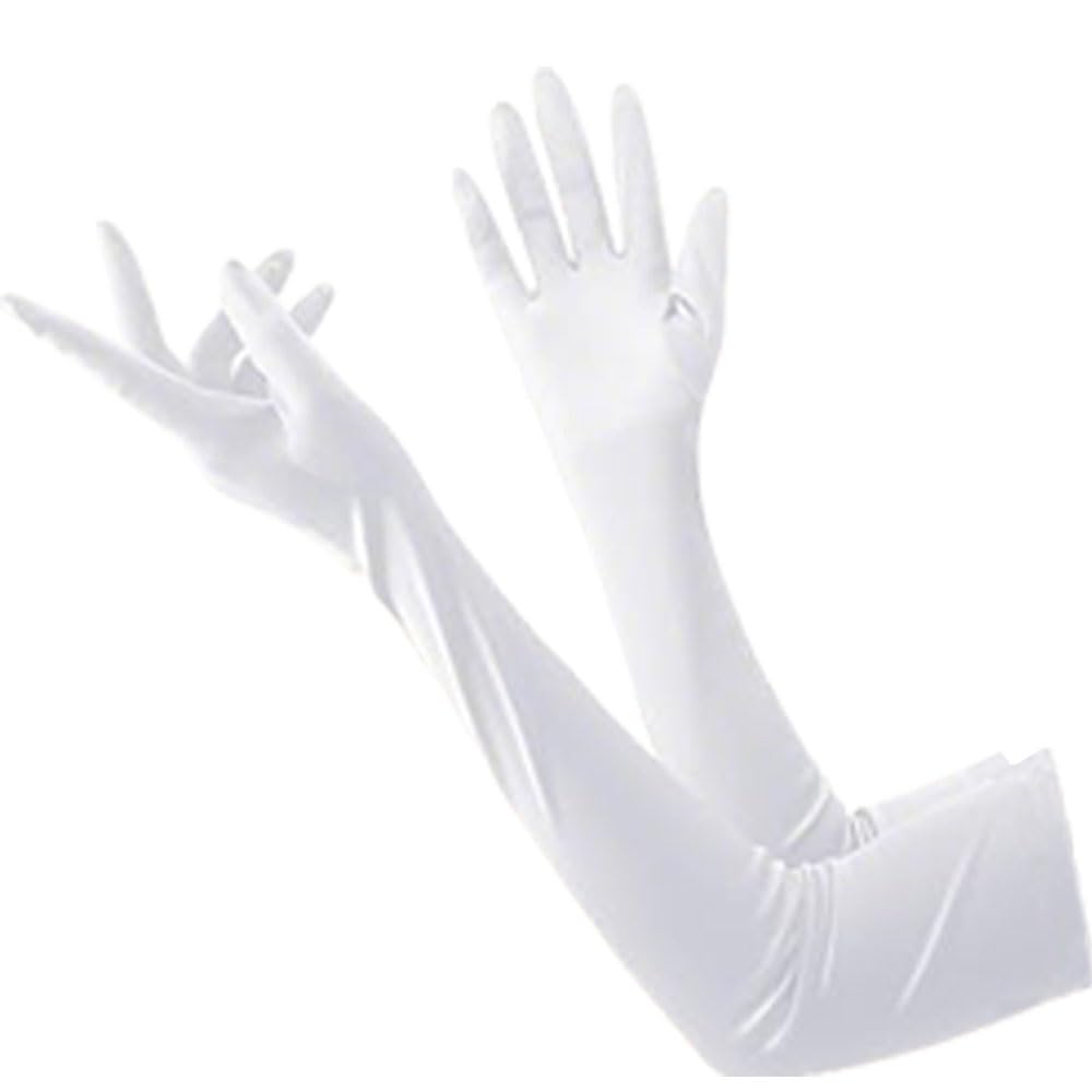 ALUNME Long Opera Party 1920s Satin Tea Party Wedding Dress Fashion Gloves Costume Adult Size Halloween Christmas