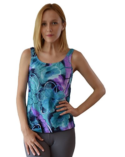 Private Island Women UPF50+ Tankini Bathing Swimsuits Sleeveless Tank Bra Top Swim Rash Guard (XXXL, JV)