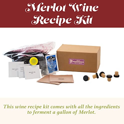 Image of Craft A Brew - Merlot Wine Recipe Kit - 1 Gallon - Ingredients for Home Brewing Wine - Wine Making Ingredients and Supplies