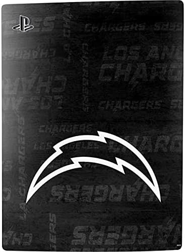 Skinit Decal Gaming Skin Compatible with PS5 Digital Edition Bundle - Officially Licensed NFL Los Angeles Chargers Black & White Design