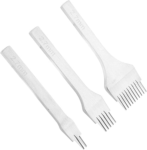 Miniatura 4 de Punzón de acero blanco 2510, juego de herramientas de punta de hierro para pinchar de hierro, juego de cinceles de costura para manualidades de