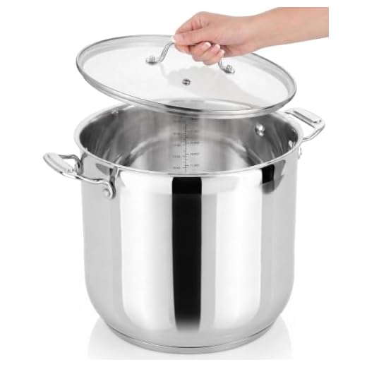NutriChef 19-Quart Stainless Steel Stock Pot - 18/8 Food Grade Heavy Duty Induction Large Stock Pot, Stew Pot, Simmering Pot, Soup Pot with See Through Lid, Dishwasher Safe - NutriChef NCSP20