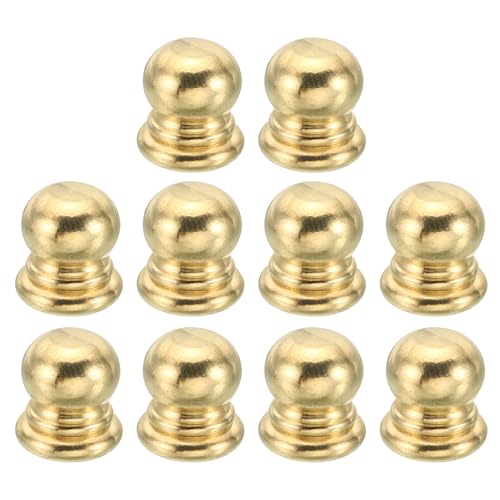 Image of PATIKIL M5x0.8 Thread Brass Cap Nuts Knob, 10 Pack Lamp Finial Decoration Screw Caps Nut Handle Knob Decoration for Lighting Furniture Cabinet, 10mm