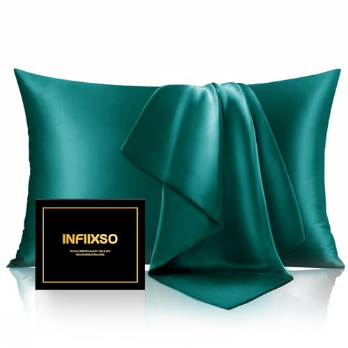 Image of INFIIXSO Silk Pillowcase Teal 1PC 20 inchx30 inch