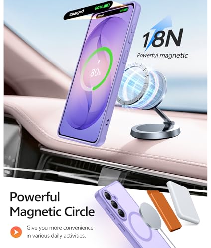 Image of FNTCASE for Samsung Galaxy S26+ Plus Case: [Fit for Magsafe] [Full Camera Protection + Screen Protector] Translucent Matte Military Grade - Shockproof Protective Phone Cover for S26 Plus - Purple