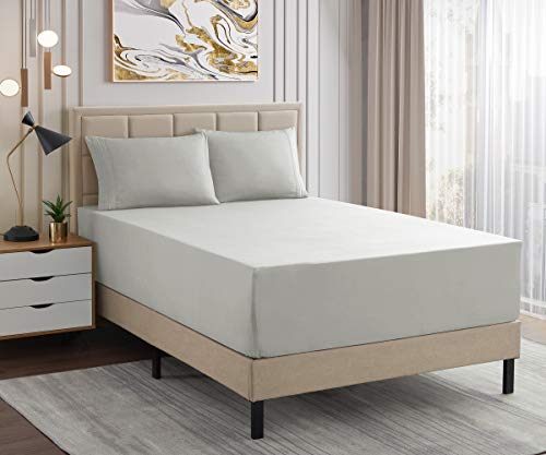 Image of 1500 Supreme Collection Extra Deep Pocket Sheets Set - Luxury Soft Bed Sheets, Wrinkle Free, Bedding, Over 40 Colors, 21 inch Extra Deep Pocket, Twin, Silver