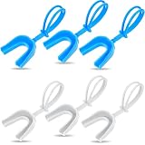 6 Pcs Strapped Mouth Guard Sports Mouthguard with Strap Football Boxing Mouthpiece Adult Youth Mouth