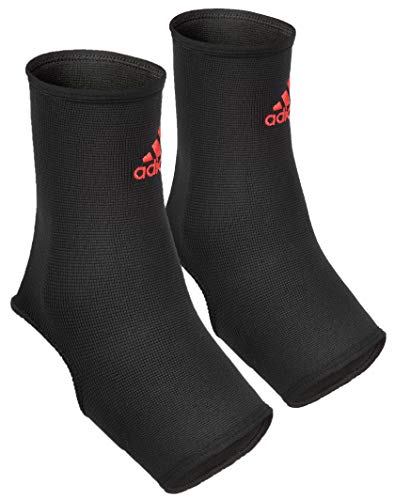 'Adidas 2 Pack Compression Ankle Support with Reinforced Nylon, Black, Size Large