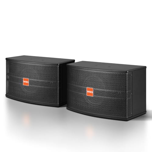 WMQ 8' Passive Speaker Pair, 800W Peak Power 3-Way Karaoke Speakers, 8 Ohm with MDF Enclosure & Wall...