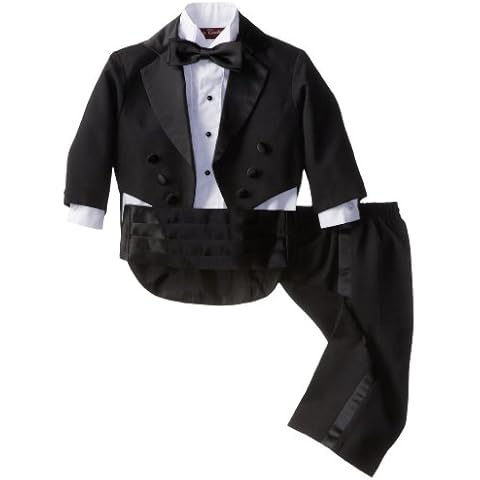 Joey Couture Baby Boys' Tuxedo Suit Tail, Black, 12 Months/Medium Cover