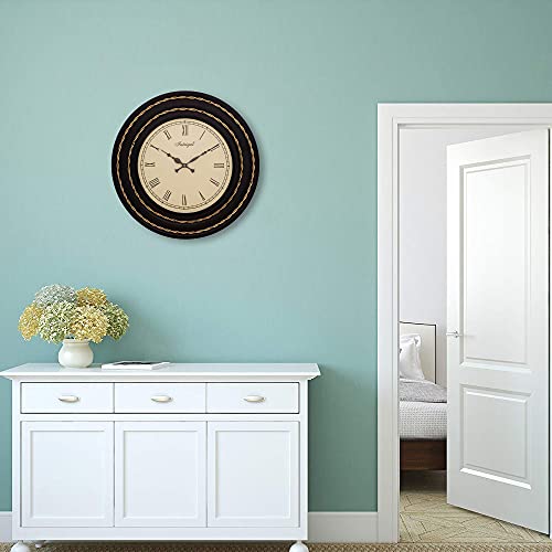 Image of INTRIGUE Vintage Heavy Embossed Brass Wall Clock for Home | Office | Hall | (18 in. Roman Dial)