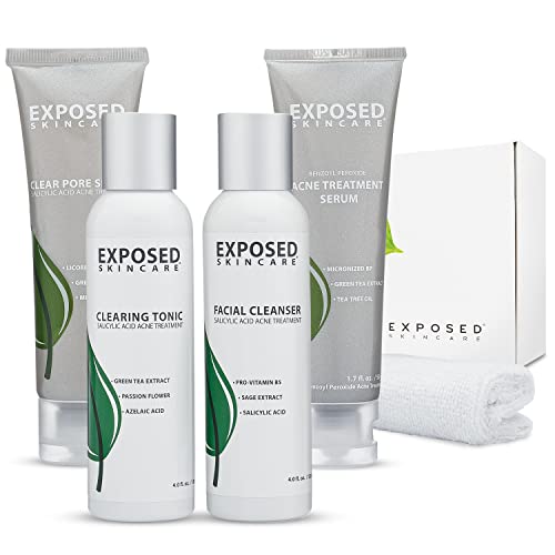 Exposed Skin Care Basic Acne Treatment Kit Includes Salicylic Acid