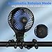 TAECCL Baby Stroller Fan, Auto Oscillating Portable Tripod Fan, LED Display 3600mAh Rechargeable Battery Powered Mini Clip Fan, 4 Speed Personal Handheld Fan for Car Seat, Crib, Bike, Treadmill