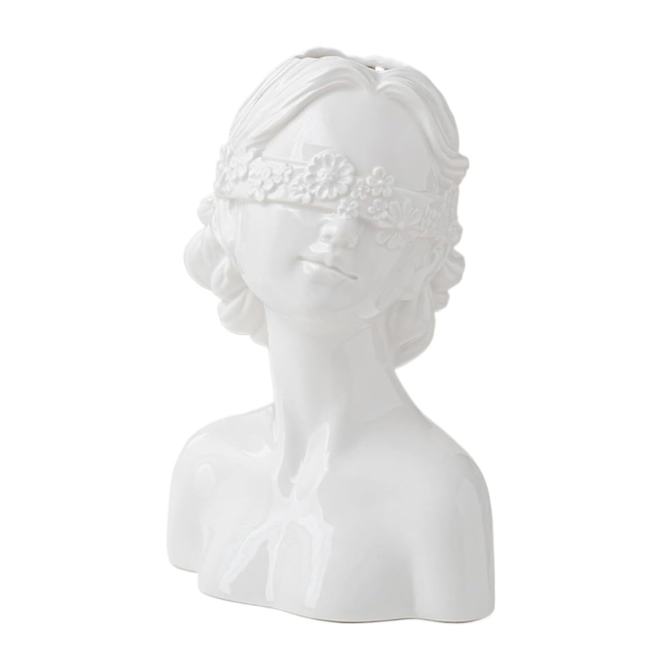 Vase Flowers Face Flower Desk Decor Ceramic Body Ideal Shelf Farmhouse Centerpieces For Vases(White2)