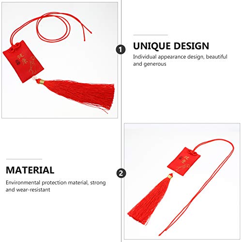Sachet chino estilo bendecido rojo para auto con decoración colgante miniatura 2