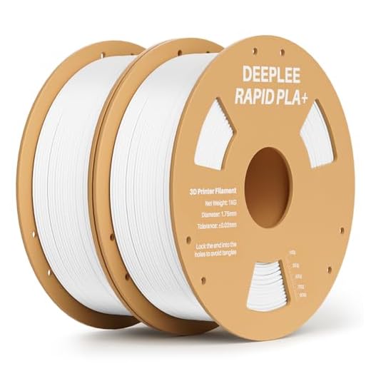 DEEPLEE Rapid PLA Plus Filament 1.75mm, High Speed 3D Printer Filament Up to 600mm/s, PLA+ Filament Dimensional Accuracy +/- 0.02 mm Fits Most FDM 3D Printer, Cardboard Spool 2 Pack 1kg White