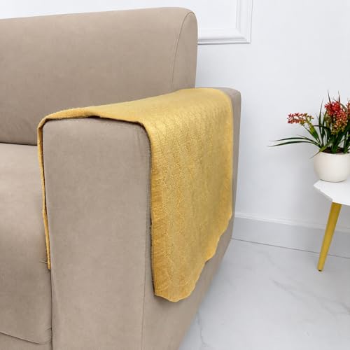 Image of Homerz Premium 'Surya Series' Sofa Cover | Stylish Sofa Protector | Net Fabric | Anti-Stain & Washable Slip Cover Exact Size Antislip (New Jerry Chikku, 2 Pc Armrest, Armrest)