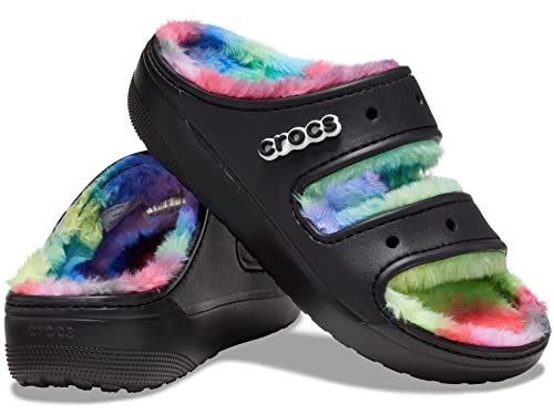 Image of Crocs Unisex Classic Cozzzy Sandal Black /Multi 2 Men /4 Women