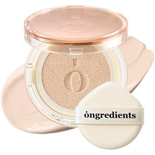 Skin Barrier Glow Cover Cushion, All-day Coverage, Glow Finish, Lightweight, Skincare-Like Texture, Non-cakey Makeup, Korean Cushion Foundation (#15C Dew at Dawn, 0.49 oz)