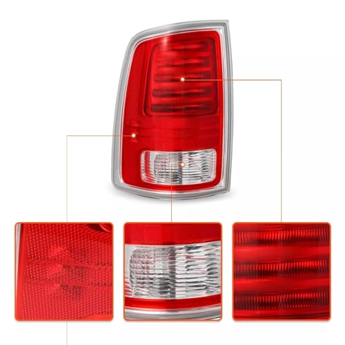LED Tail Lights Assembly Compatible With Dodge Ram 1500 2013-2018 Ram 2500 & 3500 2014-2018 Chrome Right Passenger Side Plug＆Play Replaces# 68093078AC CH2801203 (Left Side Chorme) by ALSSUIE - Image 3
