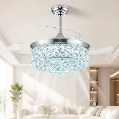 TXCSLY Crystal Fandelier Chrome 52-Inch