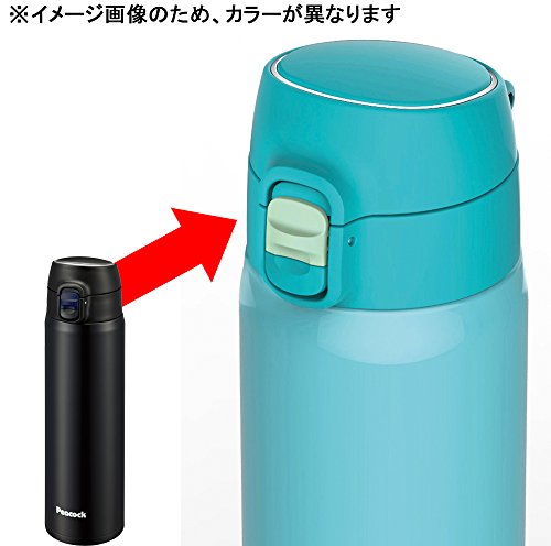 Bouteille One-Touch Peacock 0,55L en inox noir pour le bureau