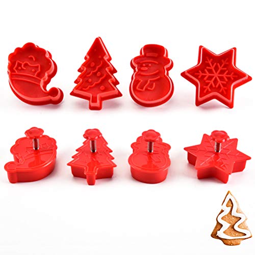 Mekta Lot de 4 moules à bûche de Noël pour fondant, gâteau, cookie, pâtisserie, ustensiles de pâtisserie Cover