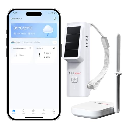 BaldrTherm Smart WiFi Hygrometer Thermometer 1 Pack, Wireless Temp Humidity Monitor with App Alert Notifications, Historical Data Storage & Remote Tracking, for Bedroom, Wine Cellar, Basements