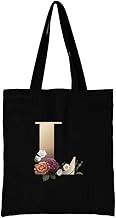 26 Letter Printed Canvas reusable grocery bags, Foldable Casual Travel HandBag, Shoulder Beach Tote Bags, Shopper bag eco friendly super strong washable Storage bags Shopping bag Canvas bag for Women