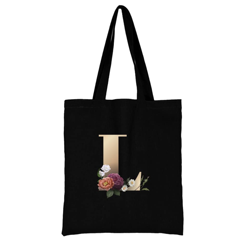 26 Letter Printed Canvas reusable grocery bags, Foldable Casual Travel HandBag, Shoulder Beach Tote Bags, Shopper bag eco friendly super strong washable Storage bags Shopping bag Canvas bag for Women