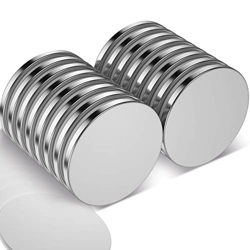 Min Ci 16Pcs Strong Neodymium Disc Magnets Heavy Duty, 25Mm X 2Mm Small Round Rare Earth Metal Magntes With Adhesive Backing, Tiny Magnets For Crafts Refrigerator Whiteboard #TOP19