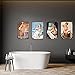BieFuDan 4Pcs Vintage Get Naked Sign, Vintage Wall Decor Retro Art Tin Sign, Bathroom Sexy Pinup Girl Posters Pattern Funny Decorations for Cafe Bar Pub Beer Home Metal Posters 11.8x7.9in