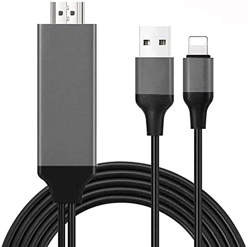 Cavo adattatore HDMI per telefono a TV, 1080p HDTV cavo adattatore HDMI, adattatore AV digitale Lightning certificato Apple MFi compatibile con iPhone 12/11/XS/X/8/7 a monitor del proiettore TV