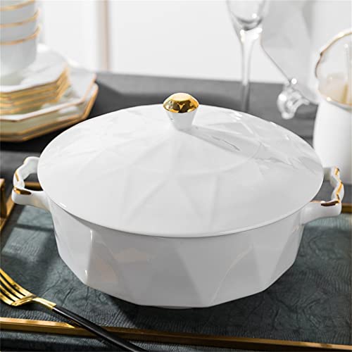 Elegancki ośmiokątny zestaw zastawy stołowej z porcelany kostnej ze złotą krawędzią, idealny do jadalni i na prezent